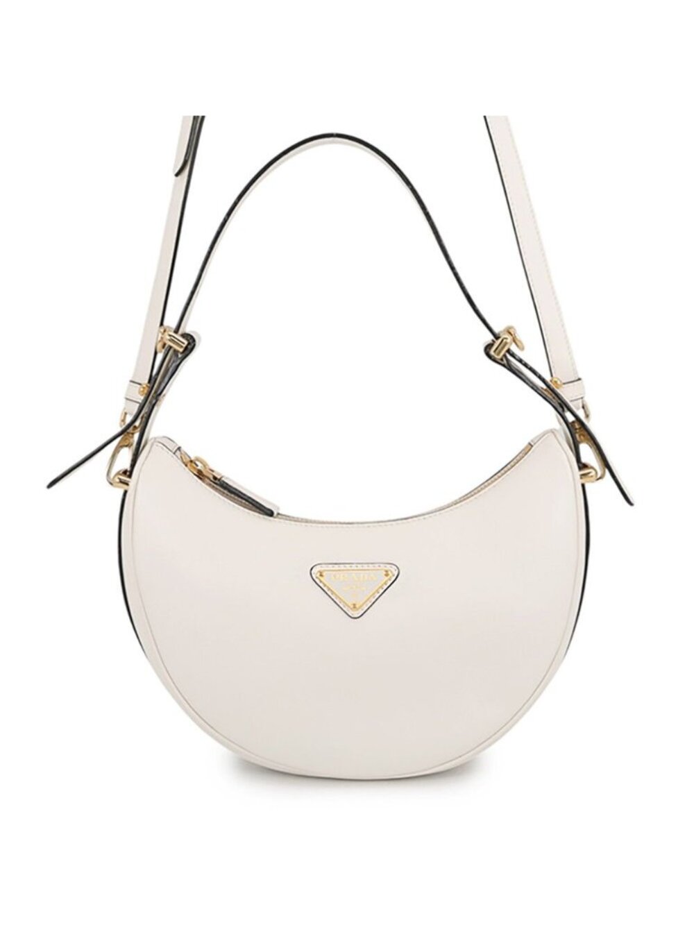 Prada Shoulder Bag Arke Small Leather White 2-Way